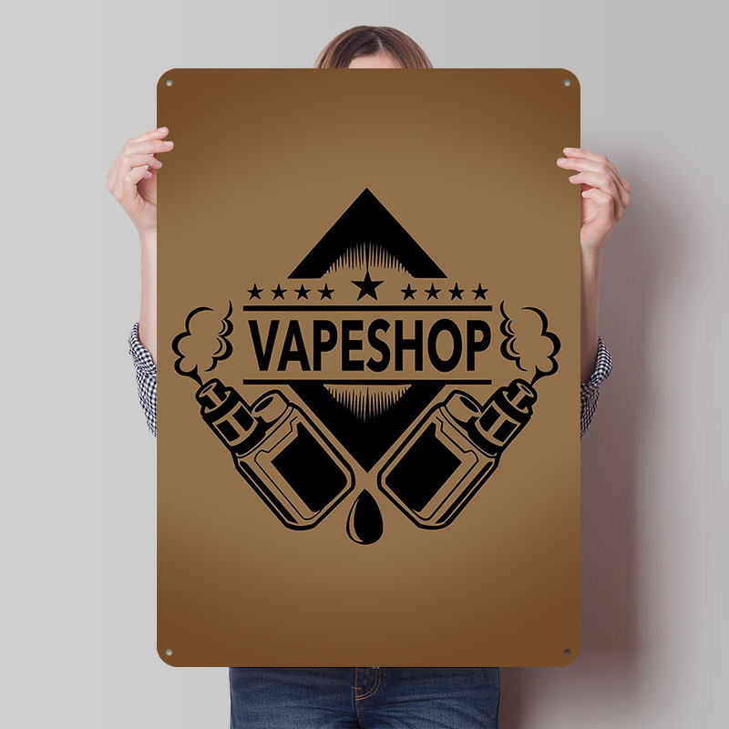Vape Shop Logo Tinplate Poster - Vaping Shop reseña y precio