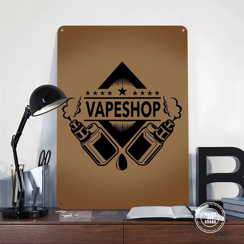 Vape Shop Logo Tinplate Poster - Vaping Shop reseña y precio