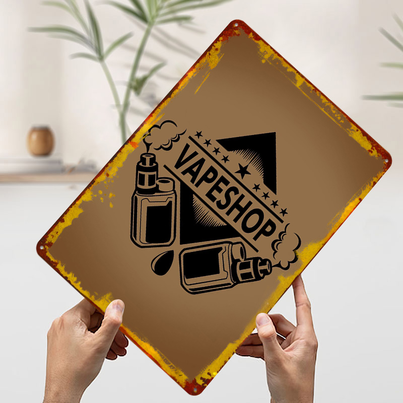 Vape Shop Logo Tinplate Poster - Vaping Shop reseña y precio
