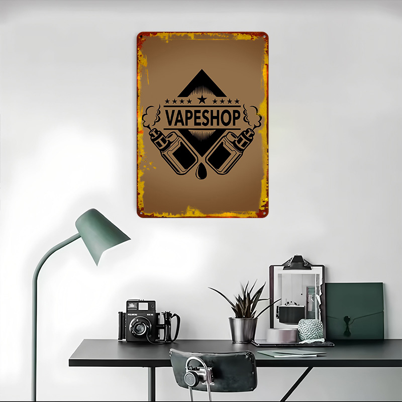 Vape Shop Logo Tinplate Poster - Vaping Shop reseña y precio