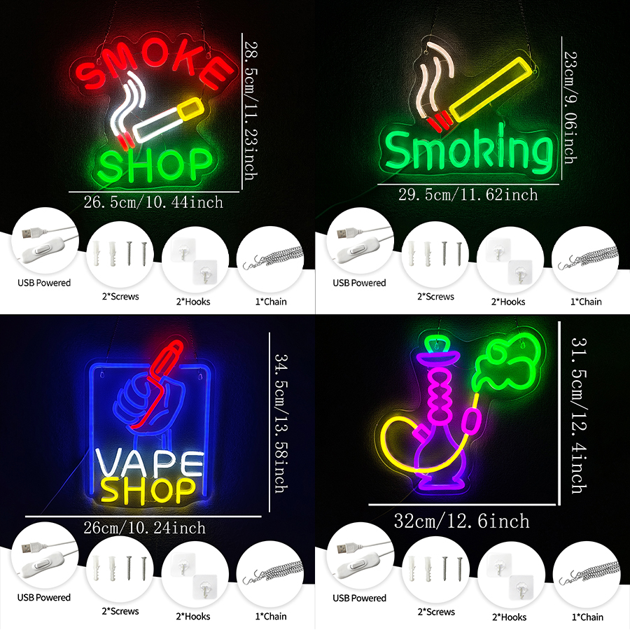 Smoking Neon Sign For Wall Dec - Vaping Shop reseña y precio