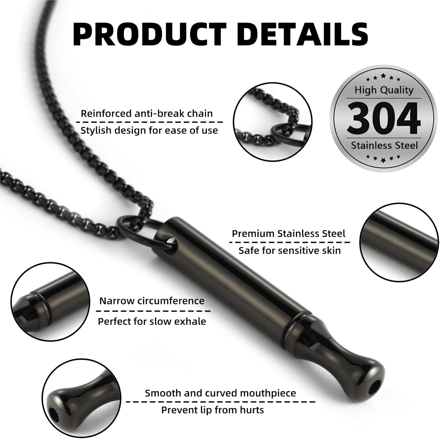 Titanium Steel Breathing Neckl - Accessories For Vaping reseña y precio