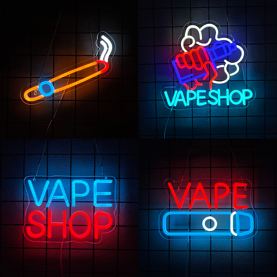 Smoke Series Neon Sign For Wal - Vaping Shop reseña y precio